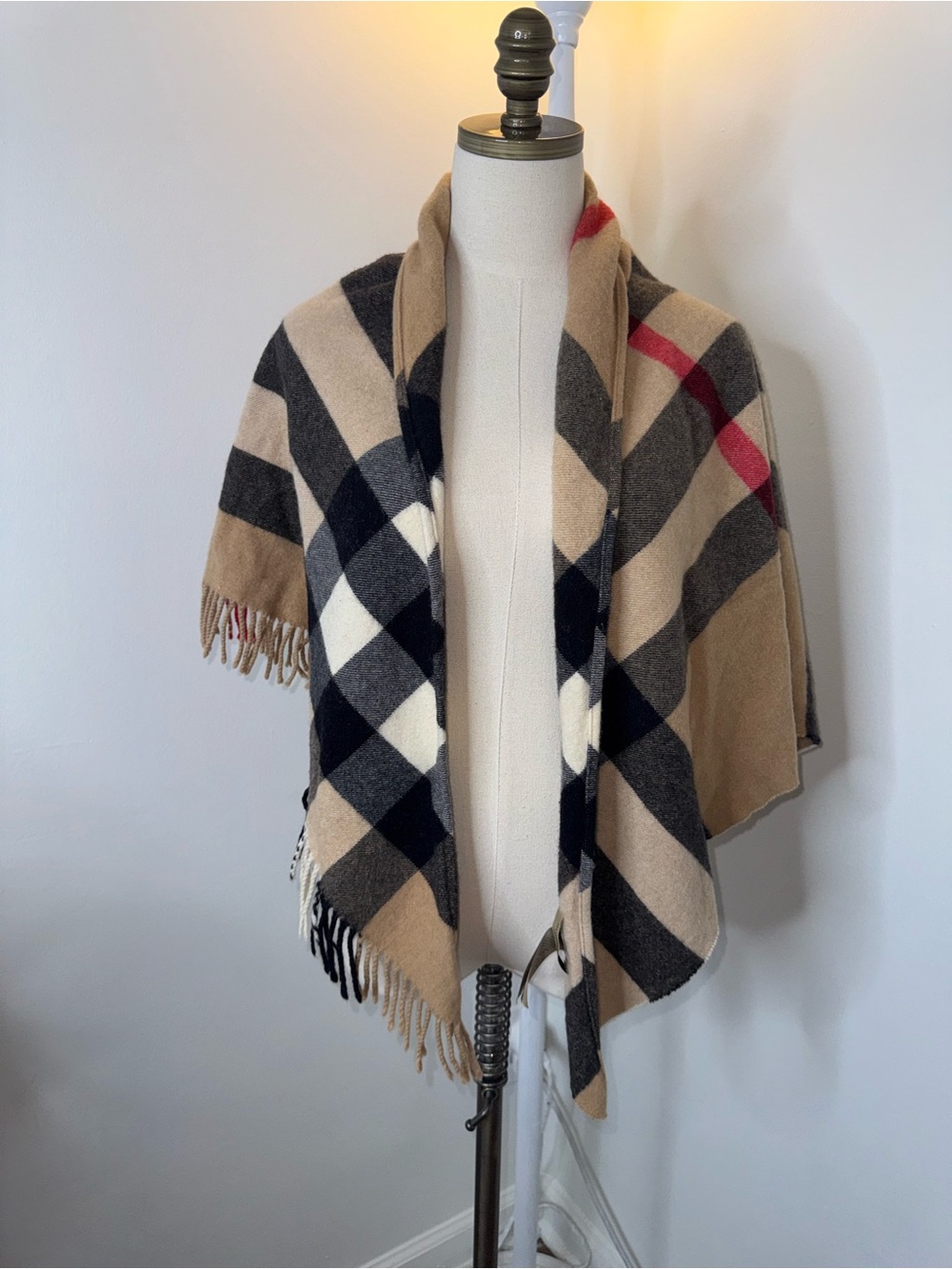 Burberry Check Cashmere Bandana Scarf triangle made in Scotland 100% Authentic - Picture 8 of 8